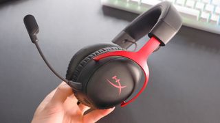 HyperX Cloud III Wireless gaming headset on a desk